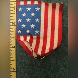 Antique Silk 13 Star American Flag Badge